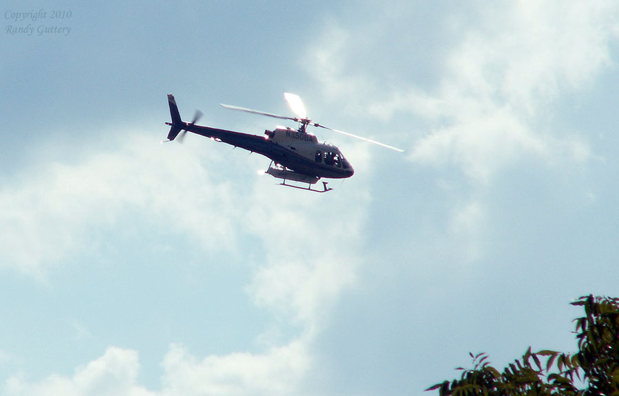 Inspection helicopter over Meridian, MS