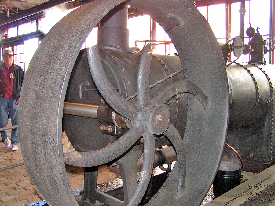 Skid mounted engine in the Steam Demonstratin Room - Soule' Steamfest 2011