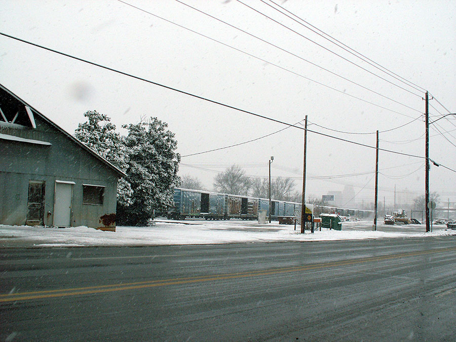 Snow on Meridian and Bigbee maintenance shops Meridian, MS