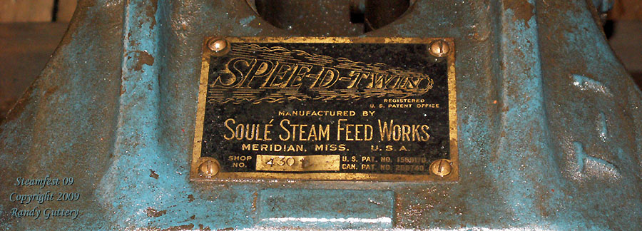 Soule' Spee-D-Twin - serial tag S/N 4301 last one built. Soule Live Steam Festival Meridian, MS 2009